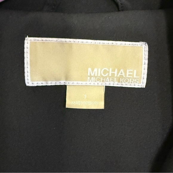 Michael Kors Black Trench Coat asymmetrical zip woman S belted jacket - Picture 3 of 12